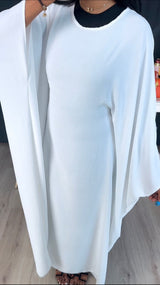 Abaya touwtjes wijde jurk wit