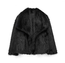 Faux fur bontjas - black 3278