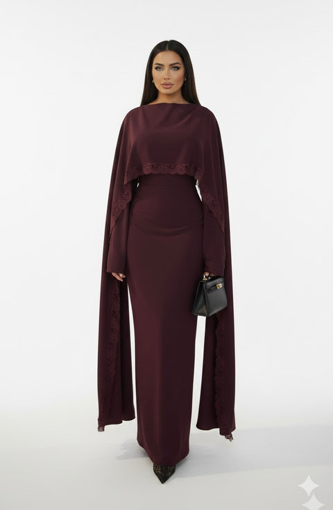 Robe de Soirée ‘Lace Luxe’ - burgundy SQ82