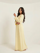 Elegante Maxi-jurk met Parelaccenten - butter yellow