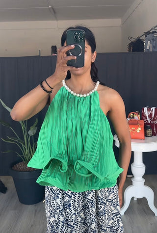 Parels top ruches groen