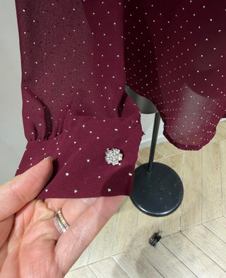 Oversized zilveren glitter blouse - C-44786