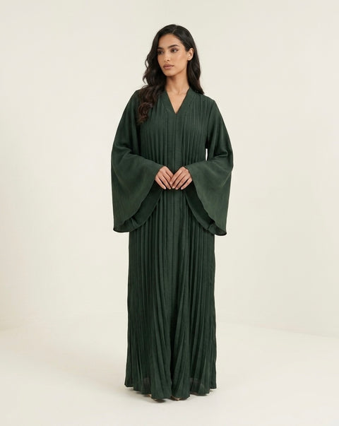 Flora wijde jurk - donker groen