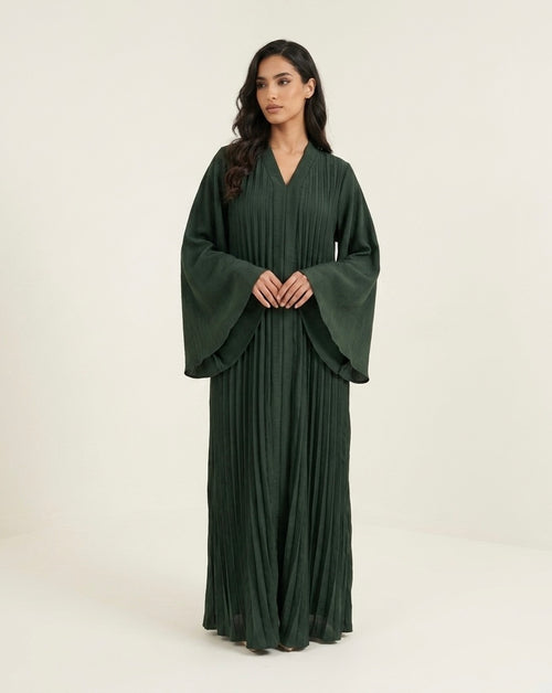 Flora wijde jurk - donker groen