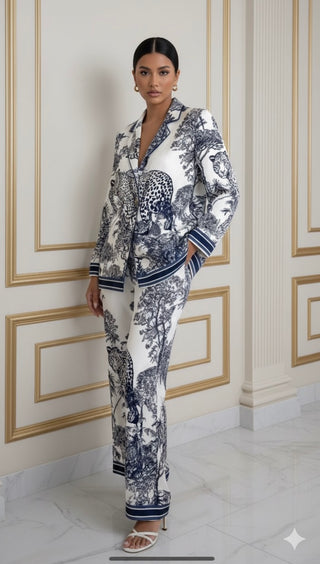 White blue oversized blazer - exclusive edition