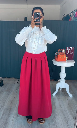 Inaya rok met plooien rood