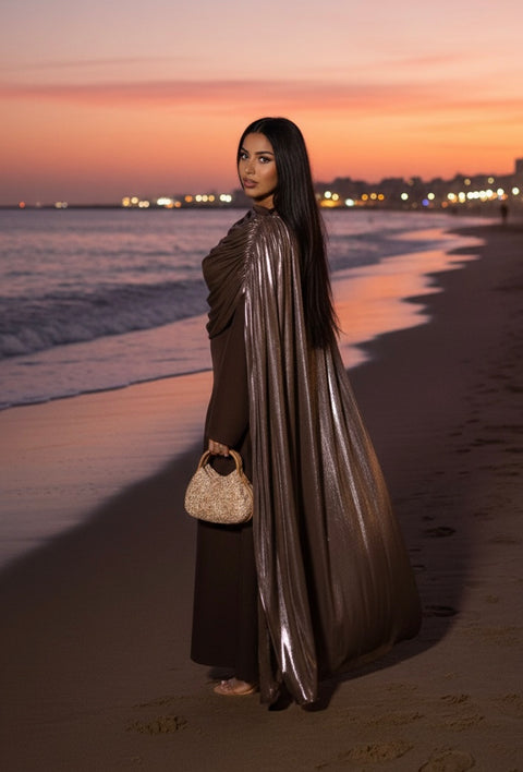 Desert choco abaya dress - 83221 (launch 9 march)