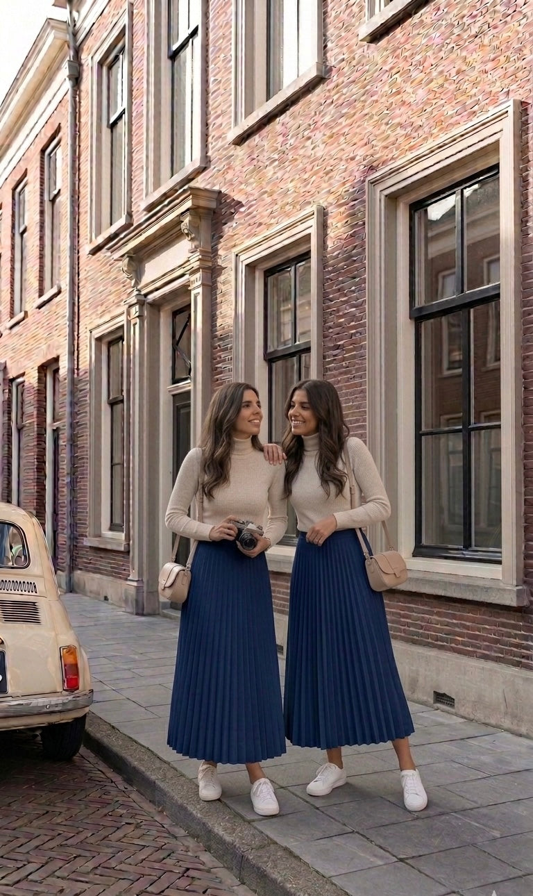 L'Essentielle Plissée - navy rok ruffles