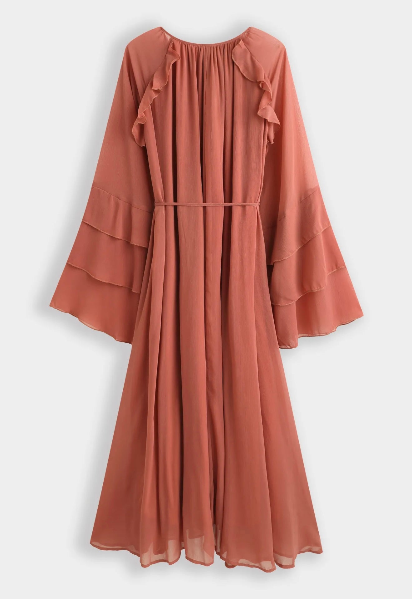 Ruffles gala jurk - dark pink PS9382