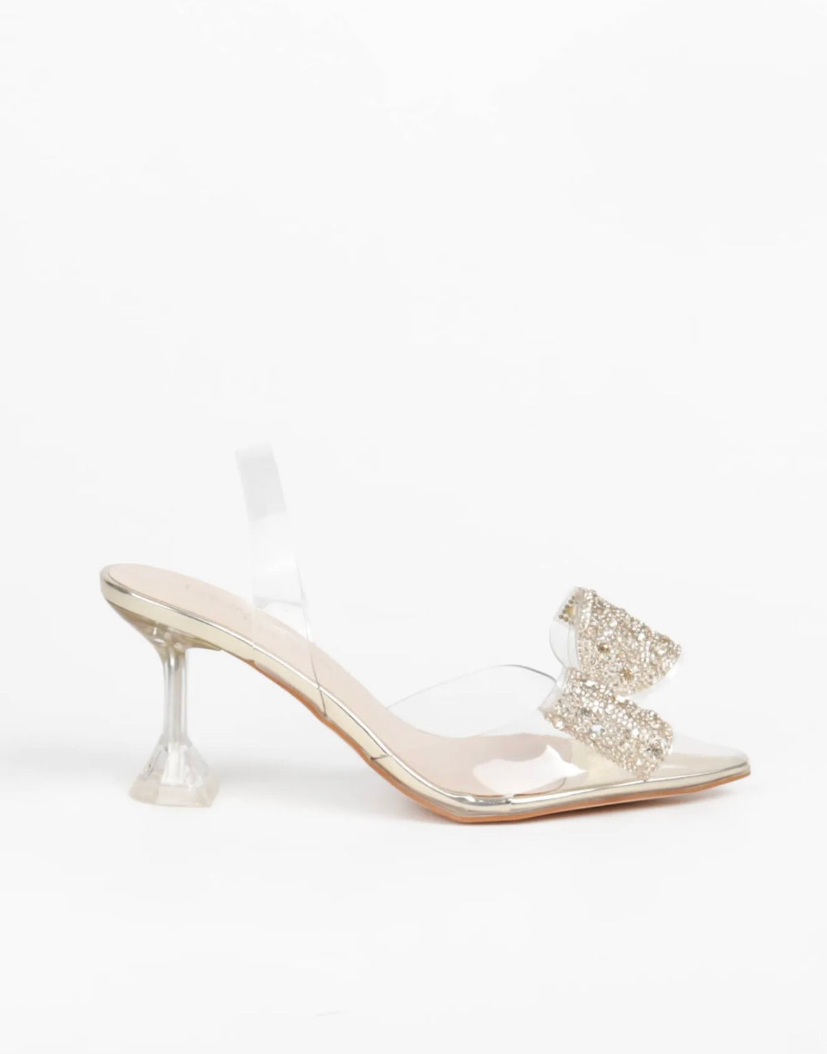 Escarpins Talon En Transparent Avec Strass -Hauteur 7cm