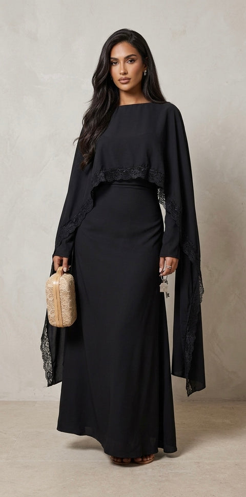 Robe de Soirée ‘Lace Luxe’ - black SQ82 (launch 9 march)