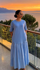 Lella short sleeves dress light blue