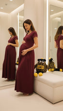 The Sunset Flow Dress - burgundy