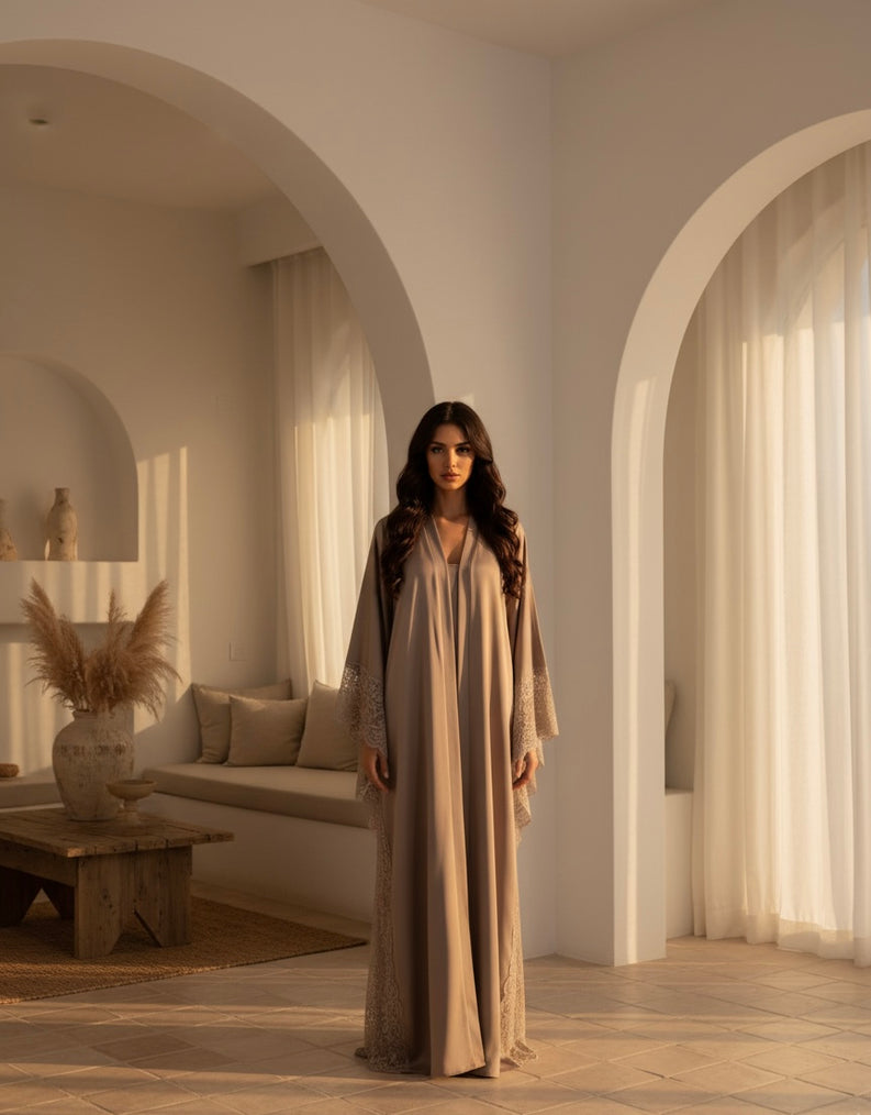 La Silhouette en Dentelle kimono - taupe