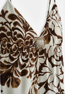 Santorini Brown white maxi-dress