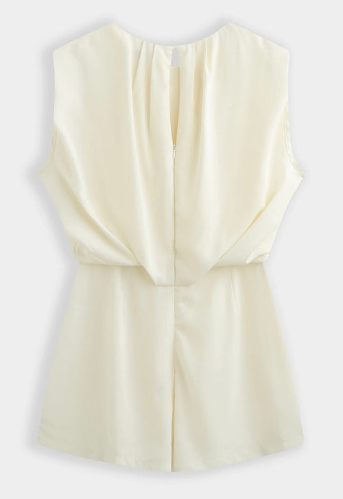 Korte jumpsuit met schuine detail - ivory AZ1617