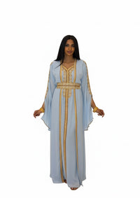 Takshita licht blauw met gouden details en verstelbare band