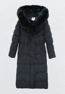 INAYA Winterjas met bontkraag zwart - FC7583