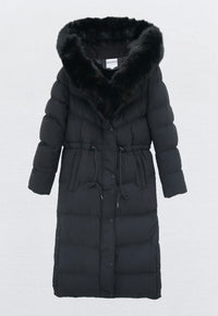 INAYA Winterjas met bontkraag zwart - FC7583