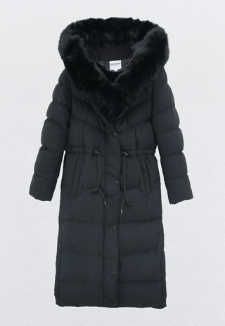 INAYA Winterjas met bontkraag zwart - FC7583