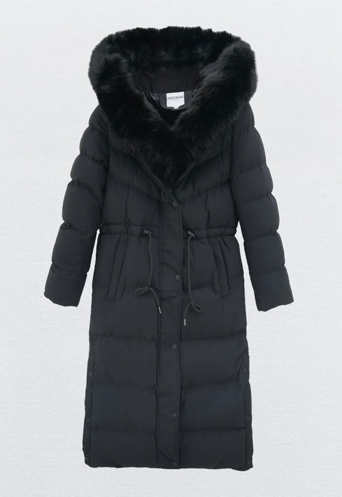 INAYA Winterjas met bontkraag zwart - FC7583