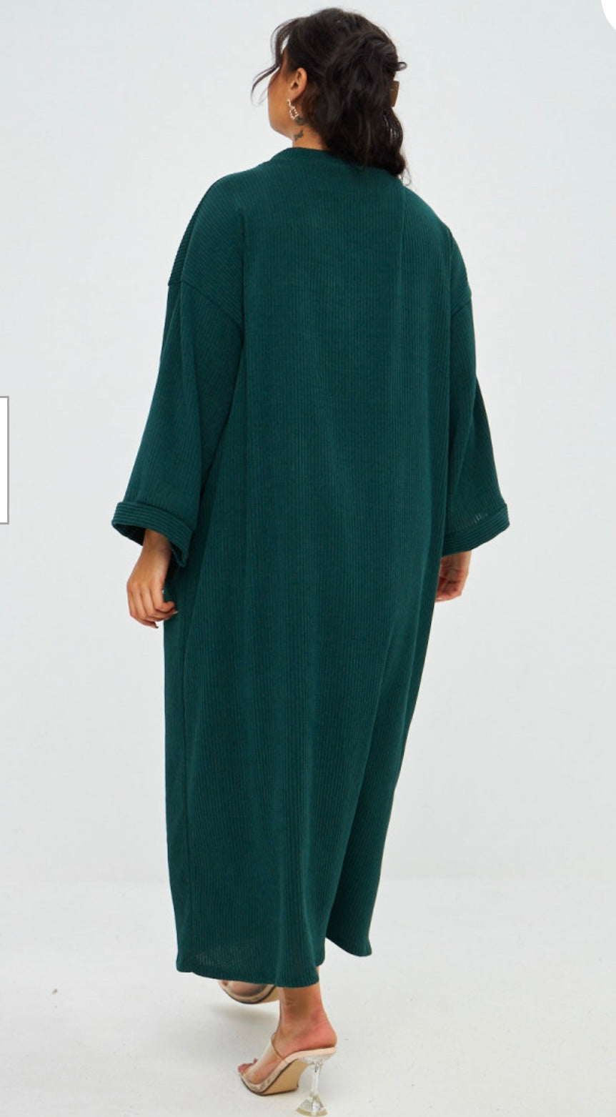 ZYRA LANGE WIJDE JURK GROEN (ZJ01)