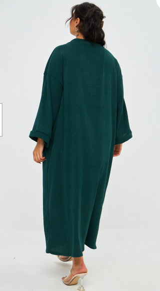 ZYRA LANGE WIJDE JURK GROEN (ZJ01)