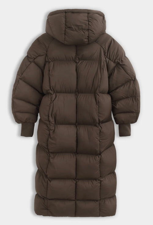 Winterjas met capuchon donker bruin - FC7657