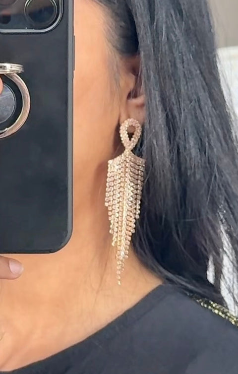 Glitter oorbellen rose