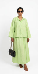 Oversized blouse met lange rok - mint groen van viscose PRE ORDER