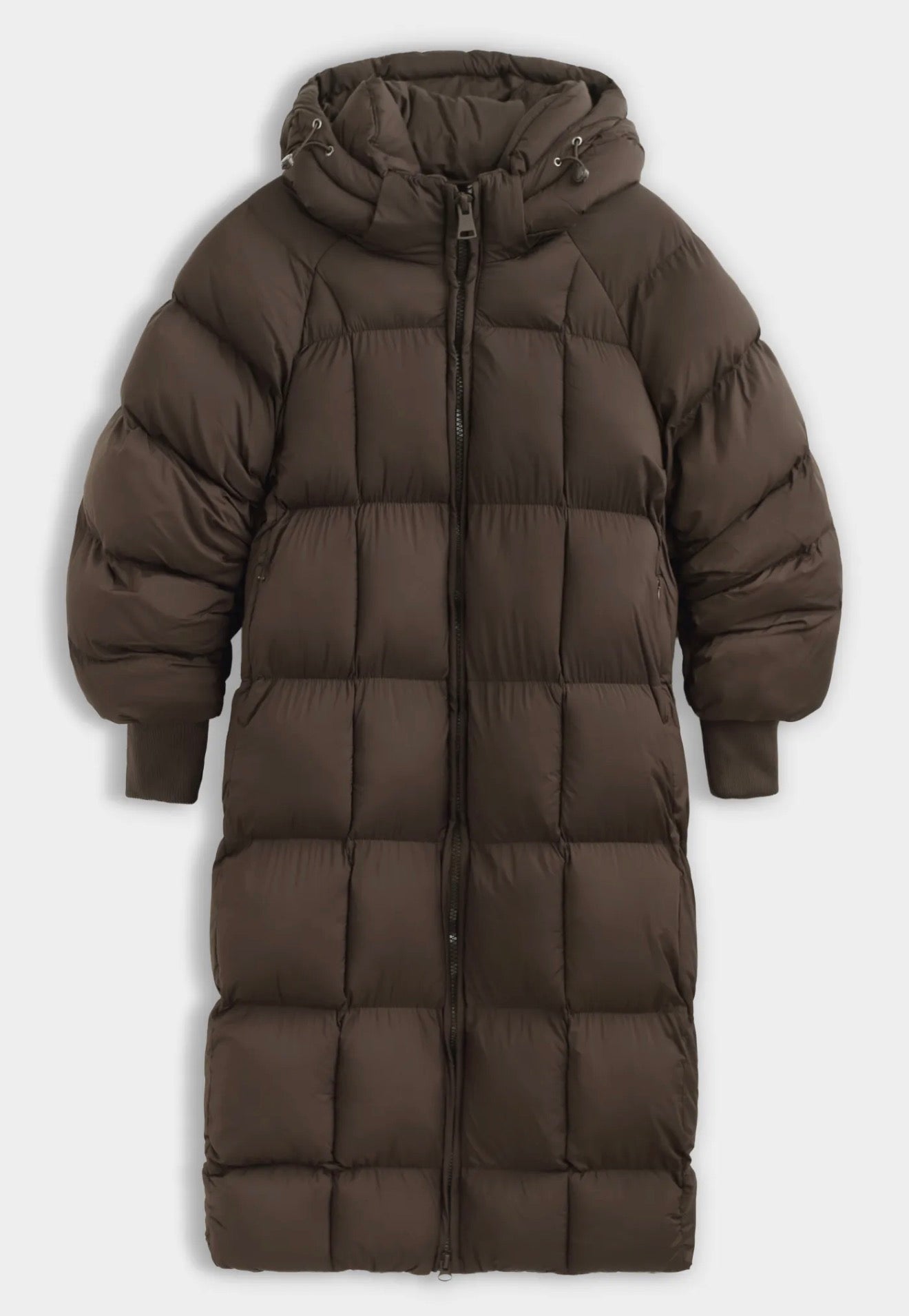 Winterjas met capuchon donker bruin - FC7657