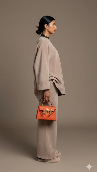 Zyra comfy co-ord set - beige PRE ORDER 6055