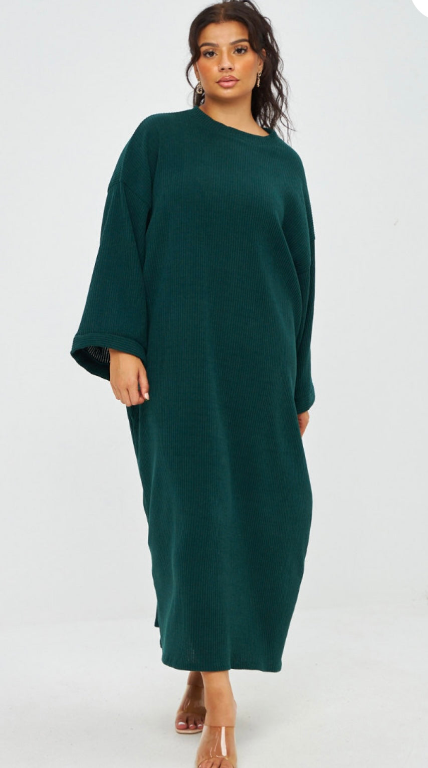 ZYRA LANGE WIJDE JURK GROEN (ZJ01)