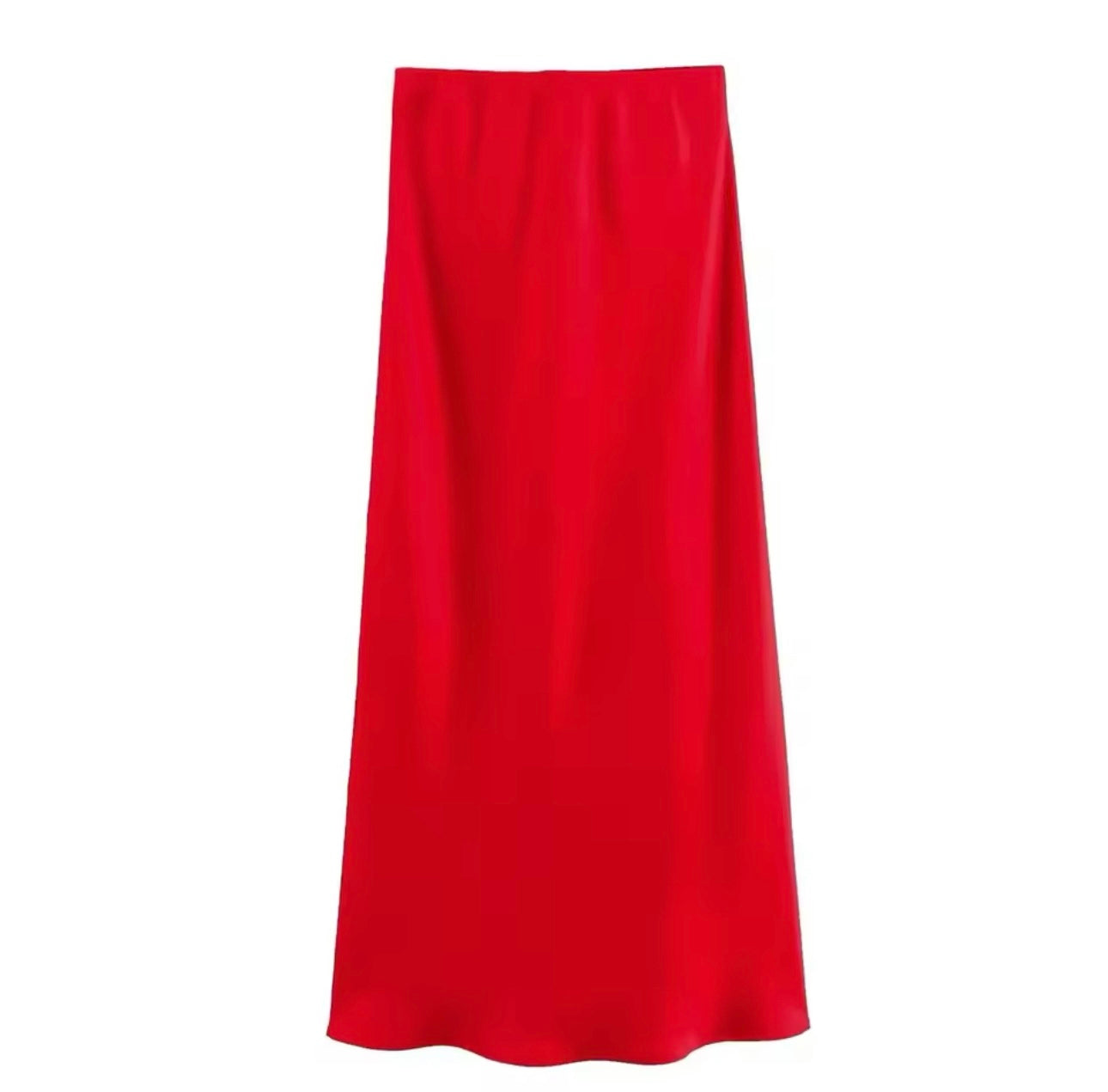 SS25 satijnen rok rood