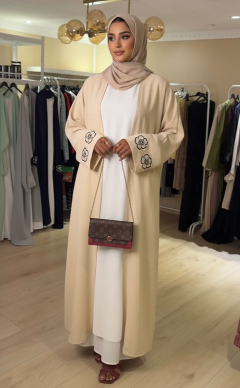 Witte jurk met kimono bloemetjes