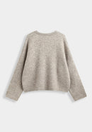 Taupe Elisa vest van wol - QT91070