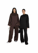Summer: Comfy co-ord set met lange top en oversized broek - 6033