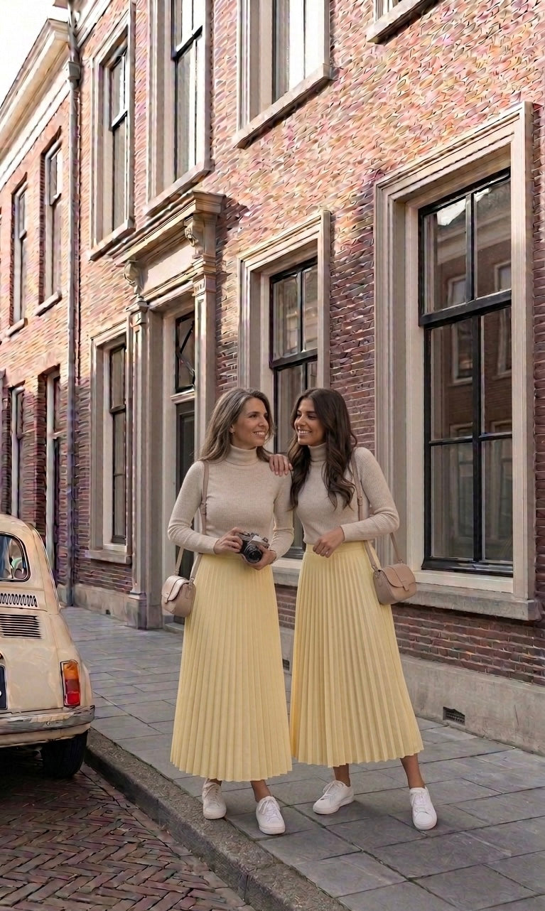 L'Essentielle Plissée - butter yellow rok ruffles