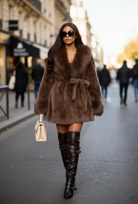 Bontjas zwart met bruin - SQ052