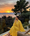 Flora wijde jurk  - yellow PRE ORDER