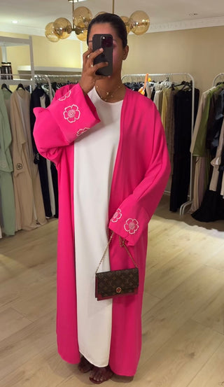 Kimono met witte onderjurk bloemetjes