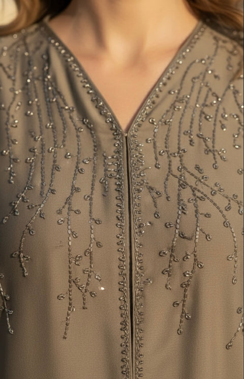 Abaya Zahra - taupe dubai 990231 PRE ORDER