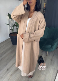 Katoenen kimono met zakken  beige