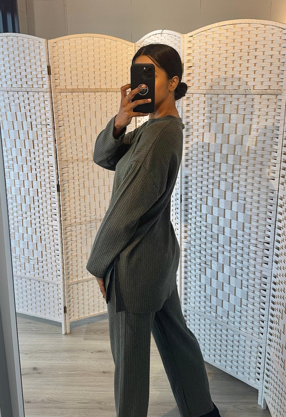 Oversized trui met rekbare broek groen - tiktok actie