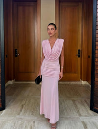 Gala maxi jurk - pink C-45610