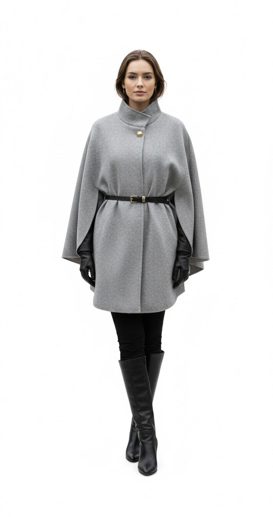 Manteljas met riem grijs - 9021