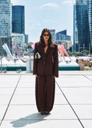 Gevoerde blazer met pantalon Brown - PS9731AB