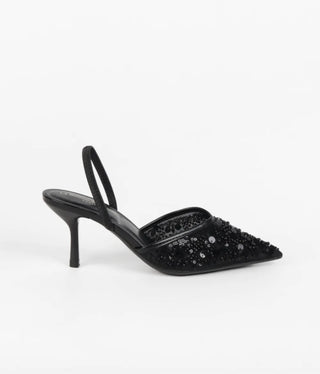 Zwarte hakken met glitters - BYC9866