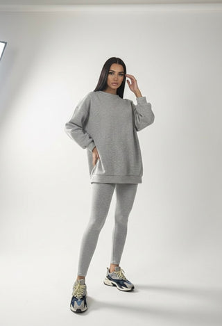 Felicia legging met oversized trui set - grijs