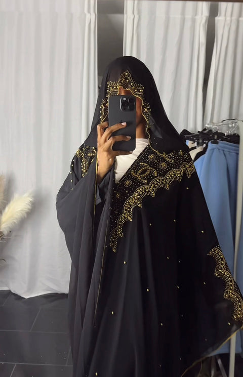 SCHWARZE GOLDENE PARELLE DXB ABAYA